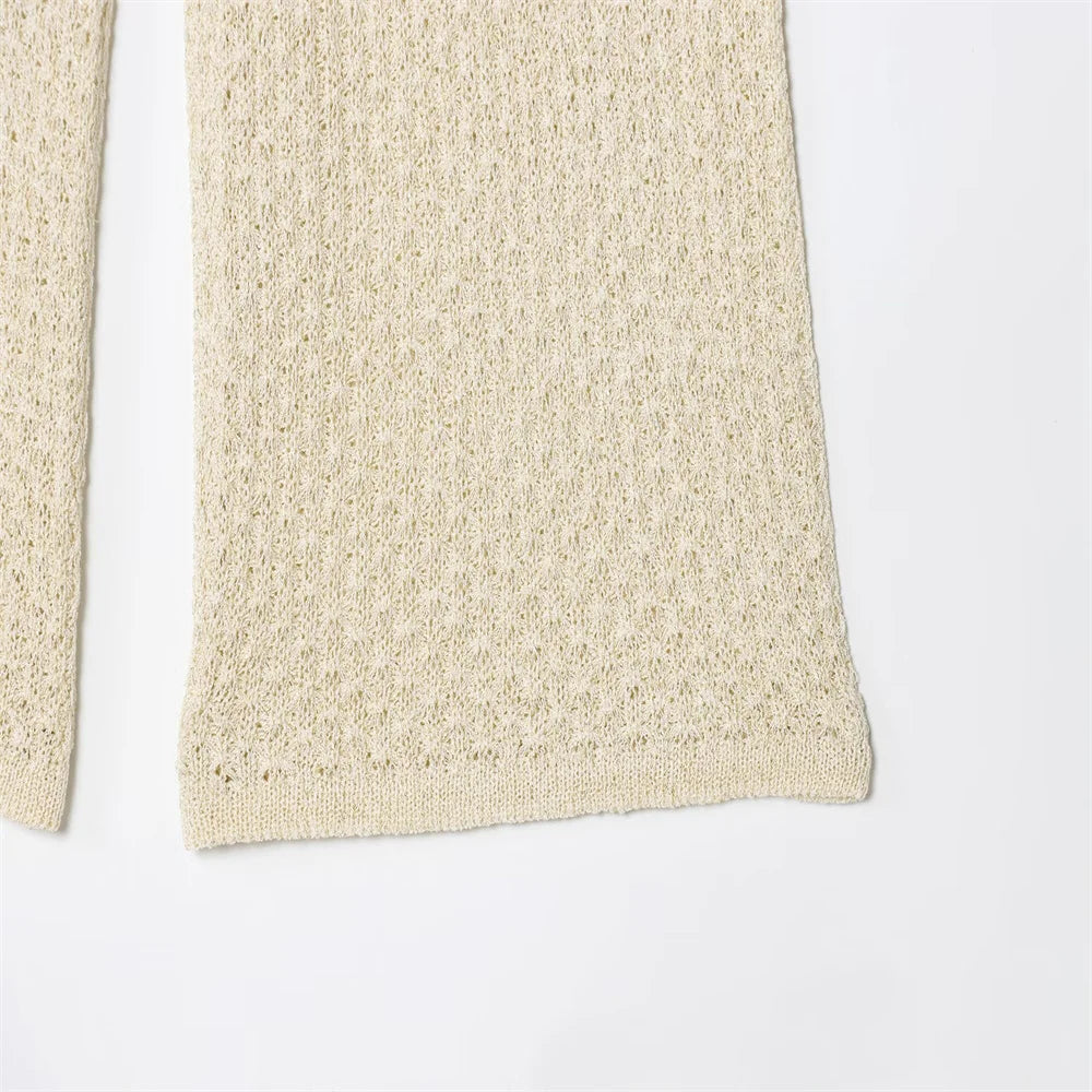 New European and American style women's clothing, lazy and fashionable, with metallic lines and waist cinched tops and pants SwiftNest