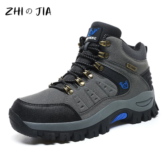 Outdoor Waterproof Hiking Boots Men's Women's Spring And Autumn Hiking Wear-resistant Mountain Sports Boots Hunting Sports Shoes