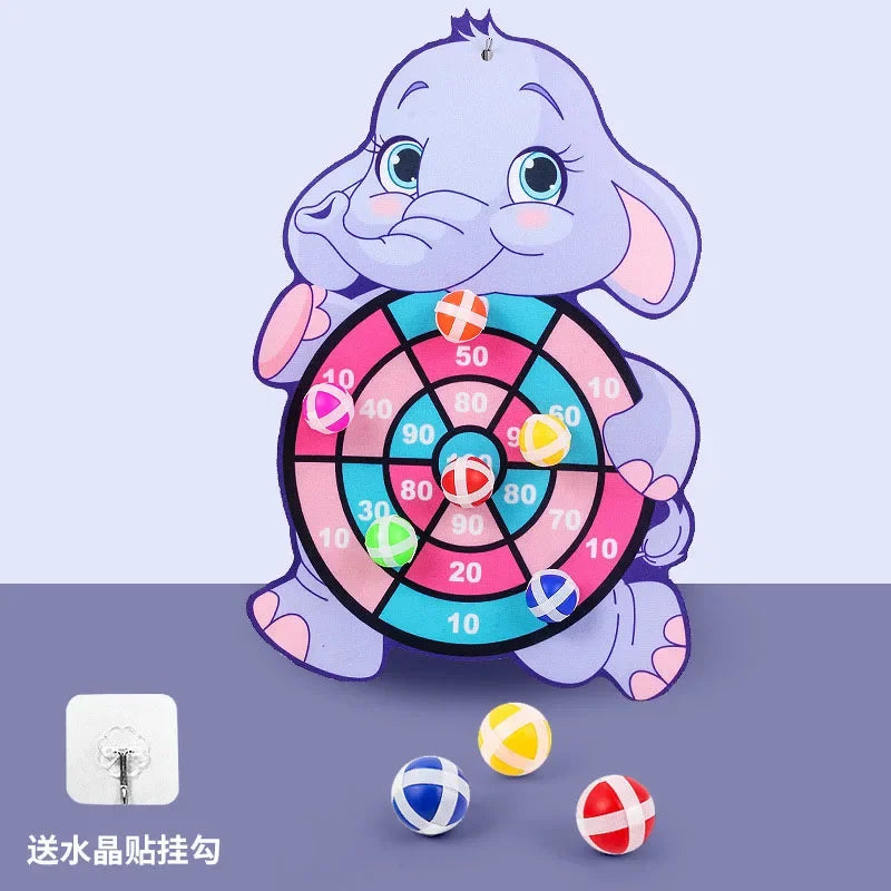 Child Montessori Toys for Kids 2 To 4 Years Old Cartoon Animal Dart Board Sticky Ball Family Interactive Educational Toys Baby