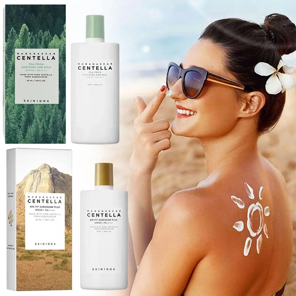 Centella Asiatica Skin Care Set Brightening Face Serum with Hyaluronic Acid Calming Toner Waterproof Sunscreen Moisturizing