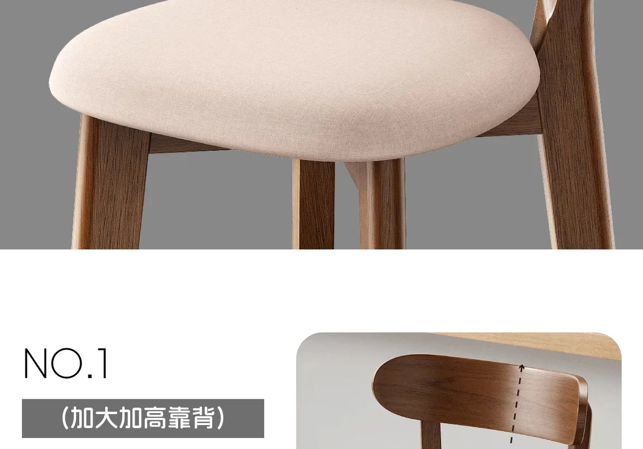 Wooden Bar Stool Modern Dining Room Office Stool Luxury Chaises for Nordic Interior Decoration Luxury Wooden Dining Stool