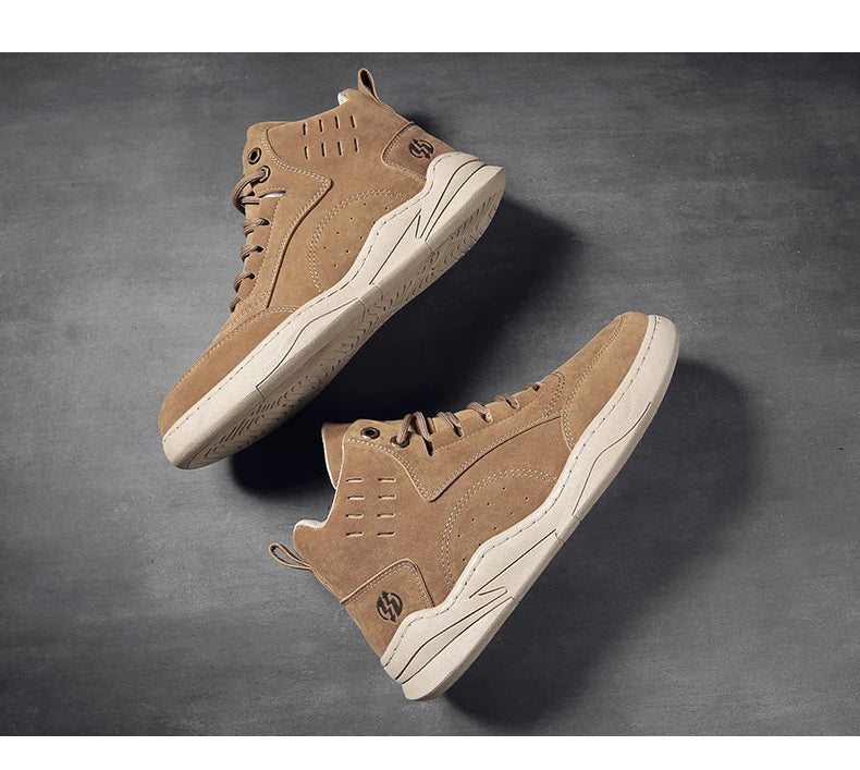 High Top Boots Men's Shoes Fashion Motorcycle Ankle Boots Shoes for Men Winter Boots Men's Sneakers Lace-Up Botas Hombre