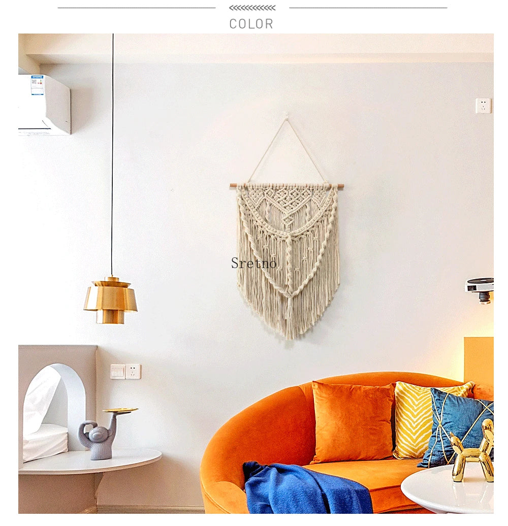 Modern Simple Home Wall Decor Tapestry 2025 New Pure Handmade Woven Fabric Nordic Style Boho Home Room Decoration Tapestries