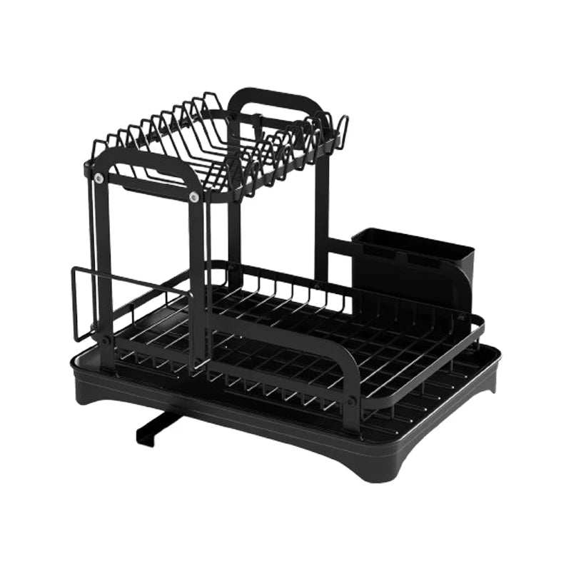 Kitchen Desktop Shelf Multi-functional Large Capacity Kitchenware Tableware Organizer Dish Drainage Rack Cutlery Storage Rack