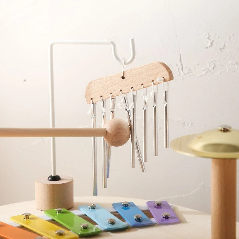 ألعاب الآلات الموسيقية الخشبية للأطفال، إكسيليفون، طبل، أجراس إيولية، إيقاع، ألعاب تعليمية للأطفال منتسوري، هدايا عيد الميلاد