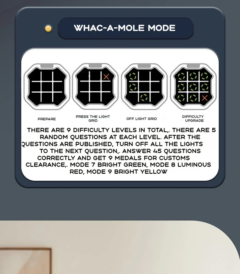 New Kids Electronic Toys Tic Tac Toe Game Noughts and Crosses Game Memory Training Infinite Portable Travel Games for Kids Adult