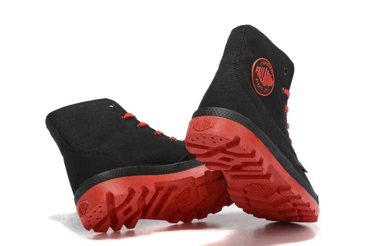 PALLADIUM Pampa Outdoor Classic Black and red Canvas Shoe Ankle Botas Cowboy Sneakers Boots Fashion Canvas Shoes Size Eur 40-45