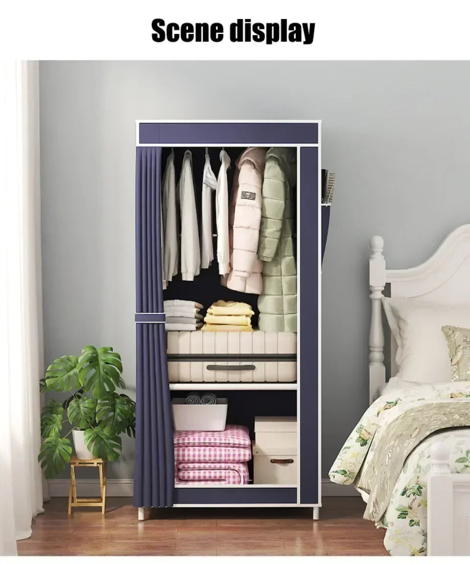 Dustproof Wardrobe Simple Storage Cabinet Multi Layer Storage Bedroom Save Space Armoire Large Capacity Dampproof Cloth Wardrobe