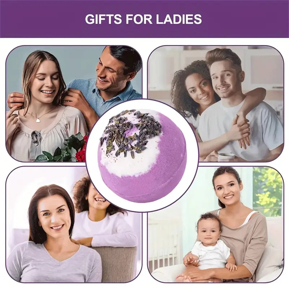 Bath Bomb Set Moisturizing Peeling Skin Care Bath Ball with Essential Oils And Bath Salts Handmade Bubble Ball Gift for Relaxing