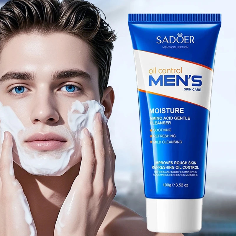 SADOER Men's Skin Care Sets Moisturizing Face Cream Facial Mask Lip Balm Sunscreen Cleanser Eye Cream Men Skin Care Kit
