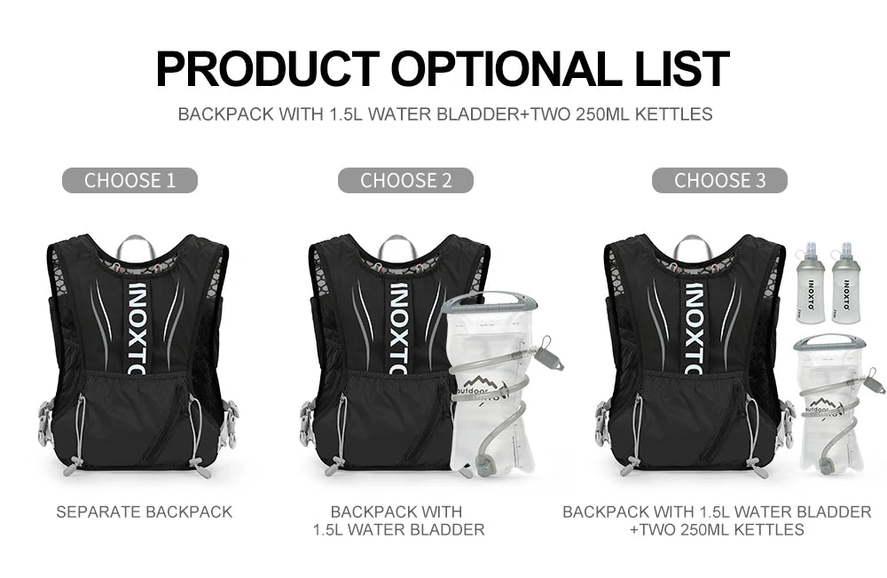 Men's and Women's Outdoor Sports Backpack Marathon Moisturizing Vest, suitable for sharing, cycling, hiking and water sports