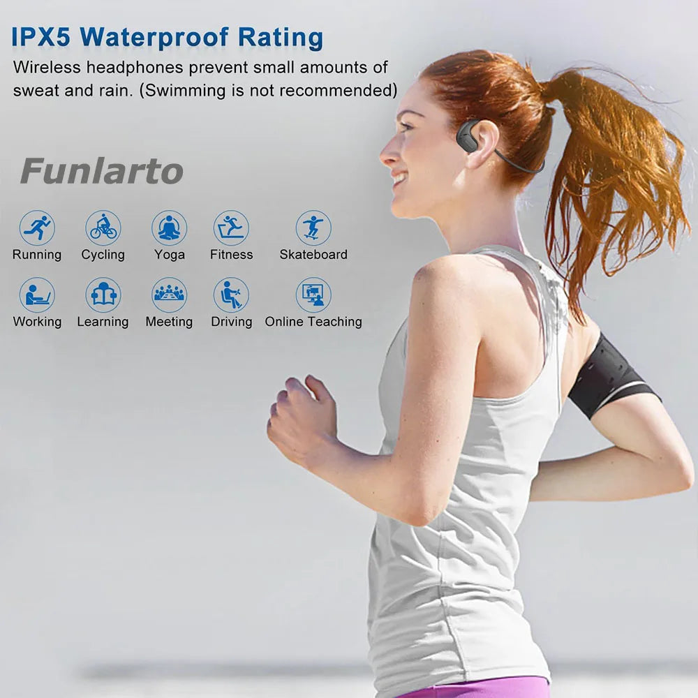 Wireless Headsets Bluetooth 5.3 Earphones Wireless Earpiece Business Headphones with Removable Microphone Open Ear Headphone New