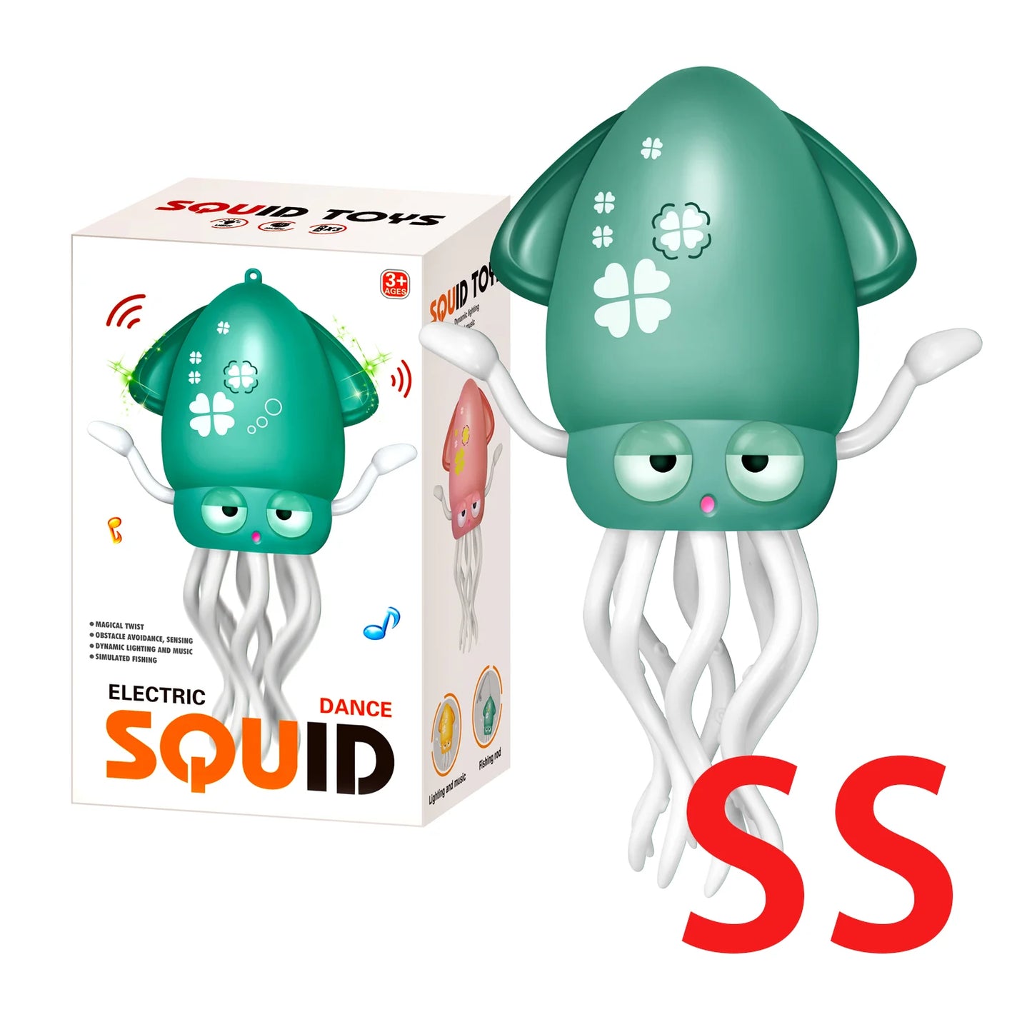 Kids Electronic Pet Toys Interactive Development Toys Induction Lying Flat Squid With Light&Music Tummy Time Gifts NEWDancing