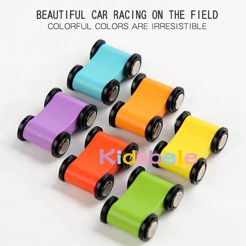 Kids Four-layer Wooden Gliders  Montessori Inertia Track Car Toys Animal And Traffic Theme Early Educational Toys Birthday Gifts