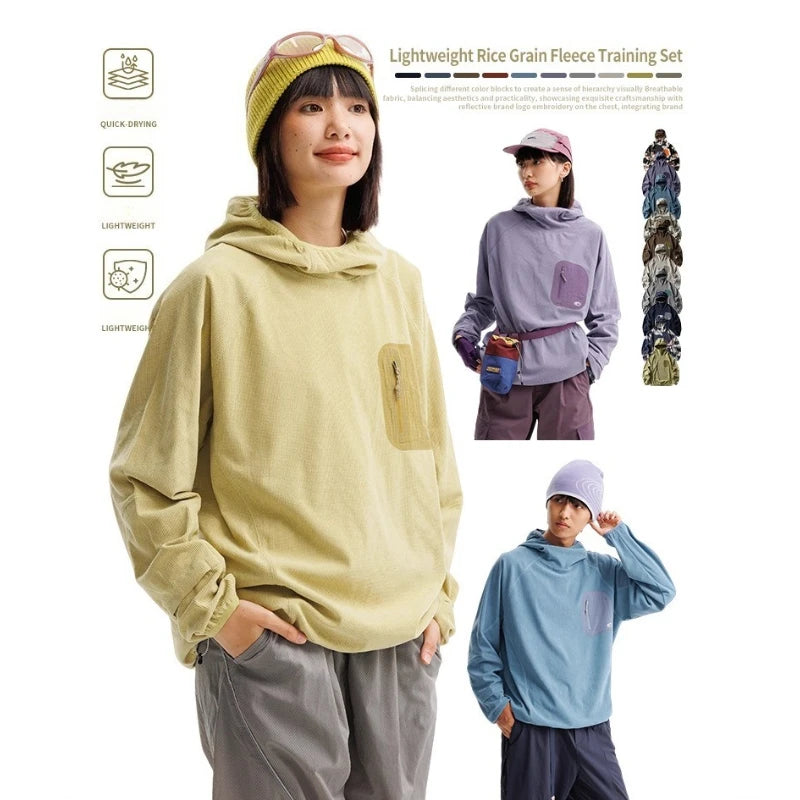 Outdoor Sports Lightweight Quick-Dry Hooded Fleece Training Top Unisex Design with Multiple Color Options Outdoor Camping Hoodie