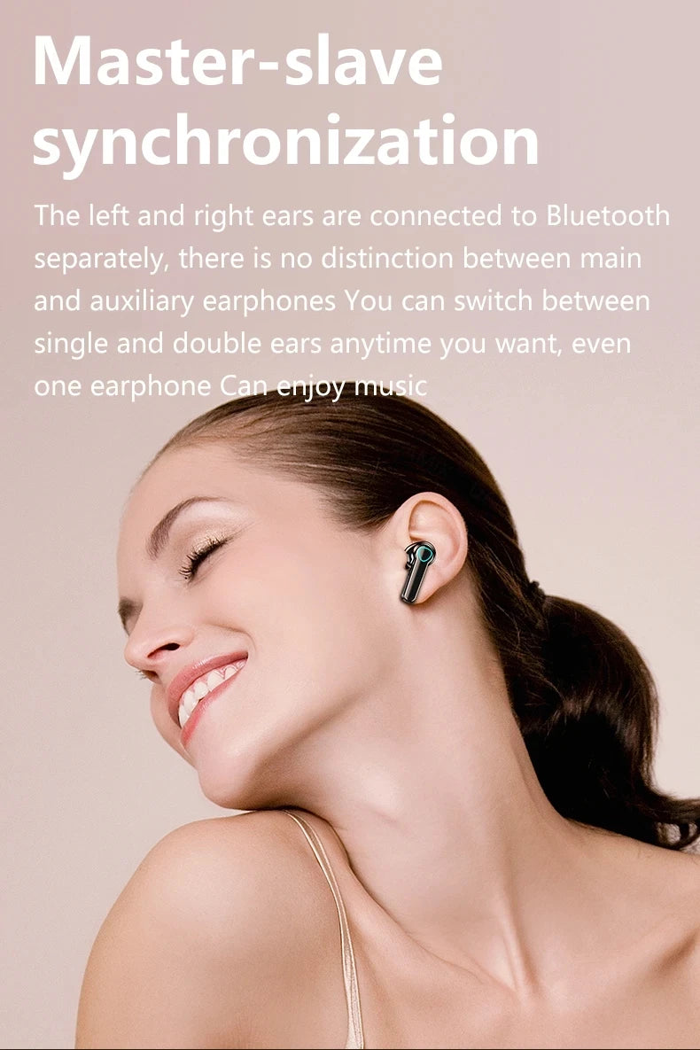 M19 Bluetooth Wireless Headset 5.3 Bluetooth Earphones IPX5 Waterproof Headsets with Mic HiFi Stereo Music Earbuds for All Phone