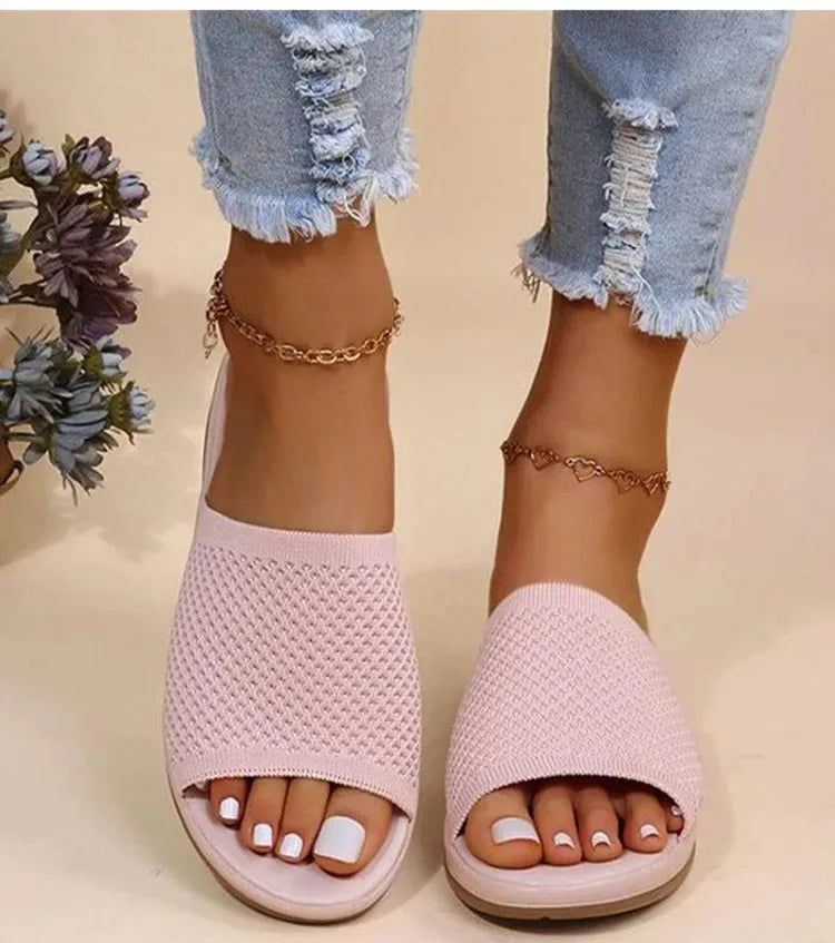 Women Sandals Elastic Force Slippers For Summer Shoes Women Flat Sandals Lightweight Summer Sandals Women's Footwear Female