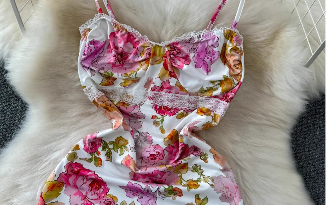 Women's Clothing Summer Fashion New Fashion Printed Slim Sexy Backless Sling Dress