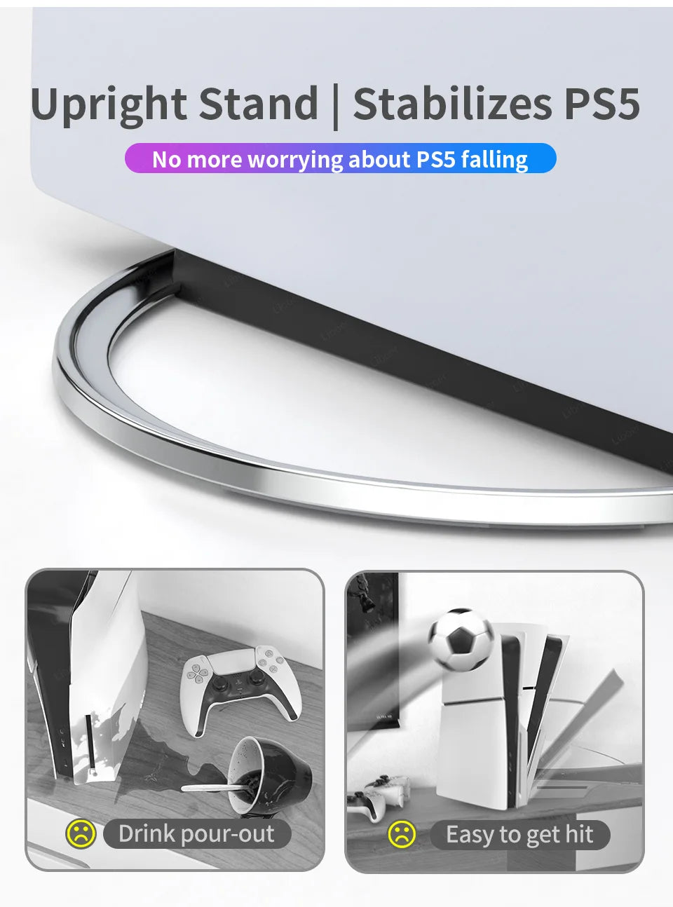 Portable Metal Vertical Stand for PS5 Slim/Pro Digital Disk Version Anti-Slip Base Holder for PS5 Pro Console Accessories SwiftNest