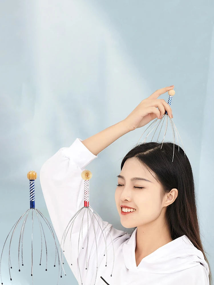 1pcs Head Massager Scratching Octopus Scalp Tool Non Soul Extractor Divine Tool Extraction Health and Wellness Head Therapy