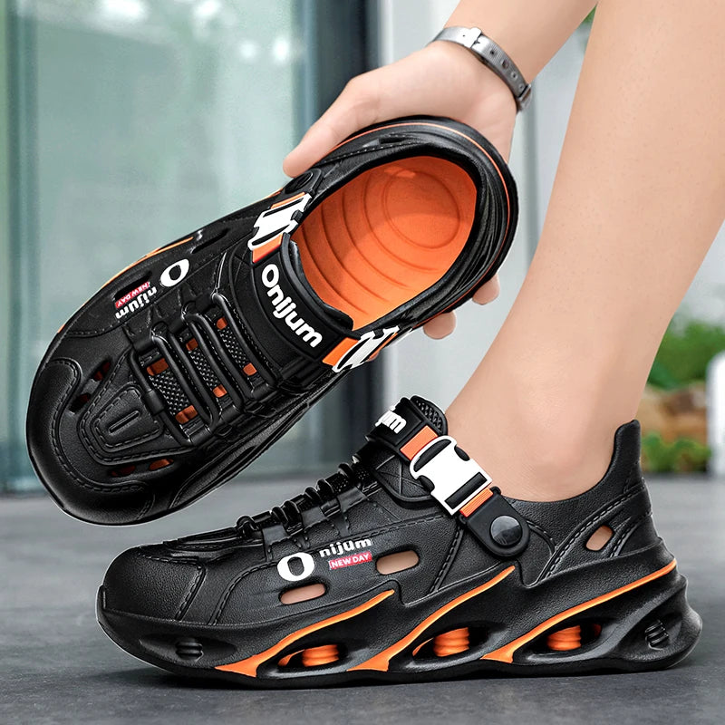 Men's Outdoor Sandals Sport Slippers Beach Slides Breathable Clogs Men Casual Garden Shoes Non-slip Hiking Men Outdoor Sandals