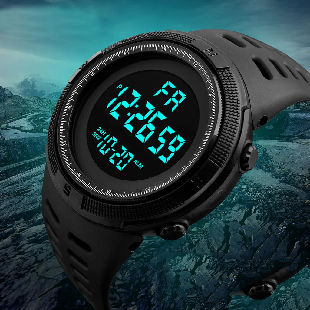 Sports Watch for Men Kid Student Teen Large dial Outdoor Sport Men Watch Multifunction digital Wristwatch Waterproof Alarm Clock