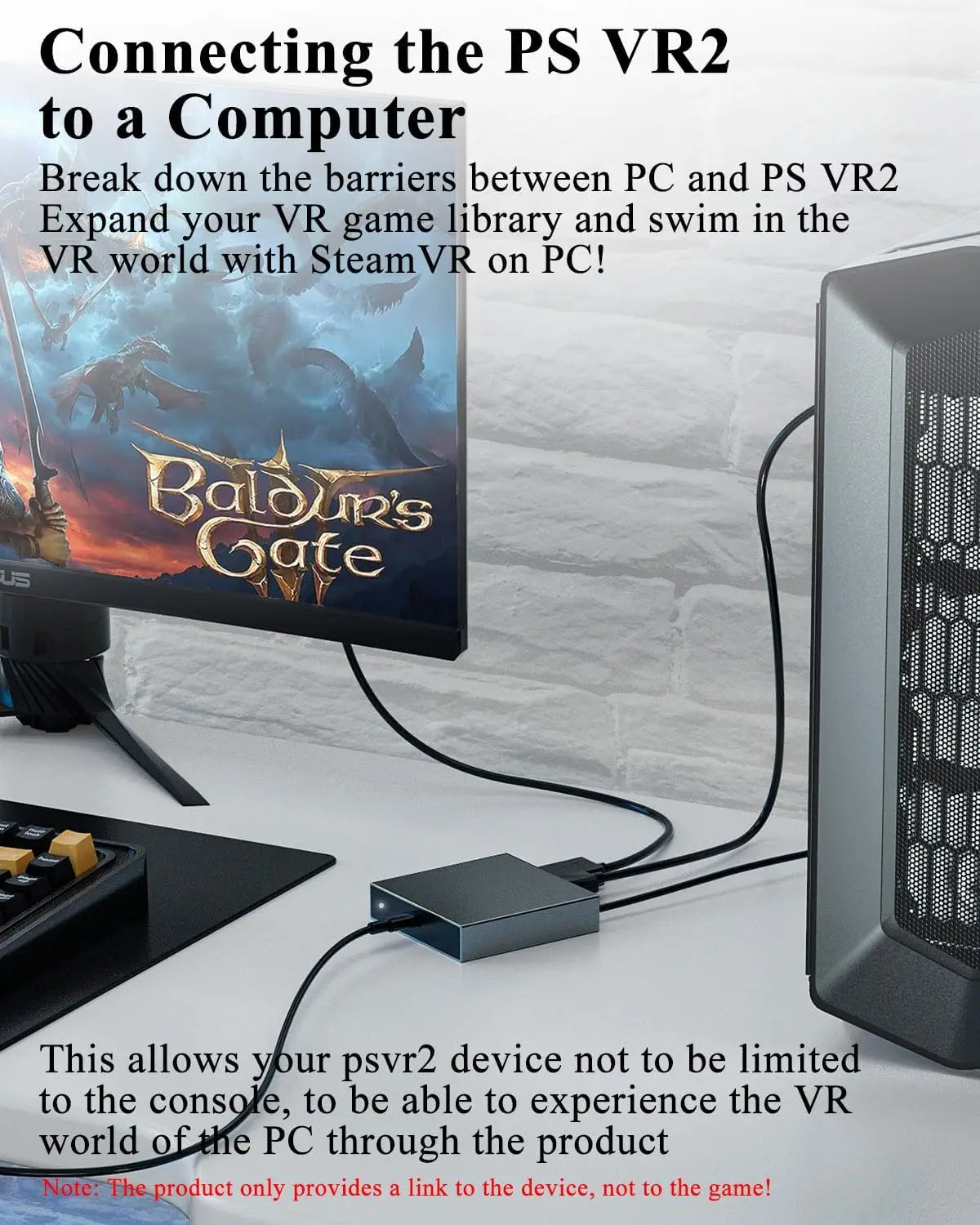 Aolion For PS VR2 PC Adapter Computer Adaptor For PS5 Console For Windows PC Converter Game Accessories