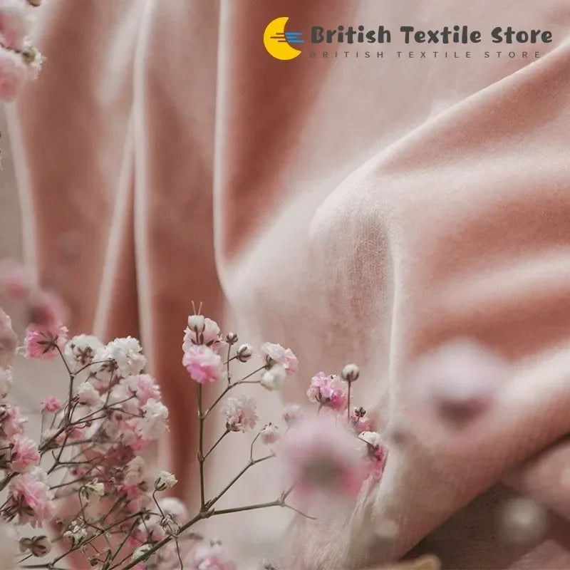 Curtains for Living Room Bedroomt Dirty Pink Curtains Light Luxury Velvet Light-Shielding Flannel Minimalist Curtain Fabric