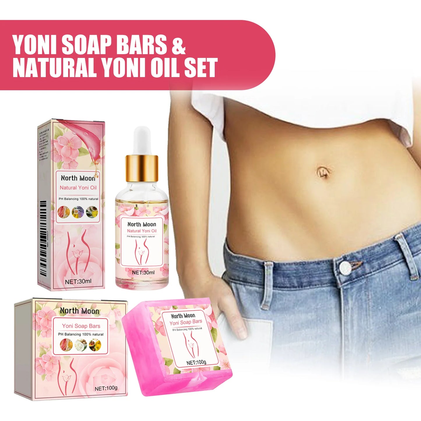 Women Private Parts Care Set Keep Brightening Improve Odor Reduce Dark Stress Release Body Deodorant Soap Vaginal Tightening Gel