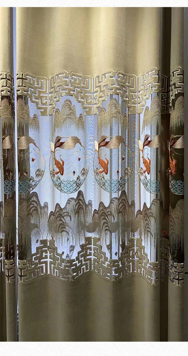 Curtains for Living Room Bedroom Dining  Embroidered Modern Shading Velvet Cloth Customiz Custom  Classic Decor Fabric Blackout