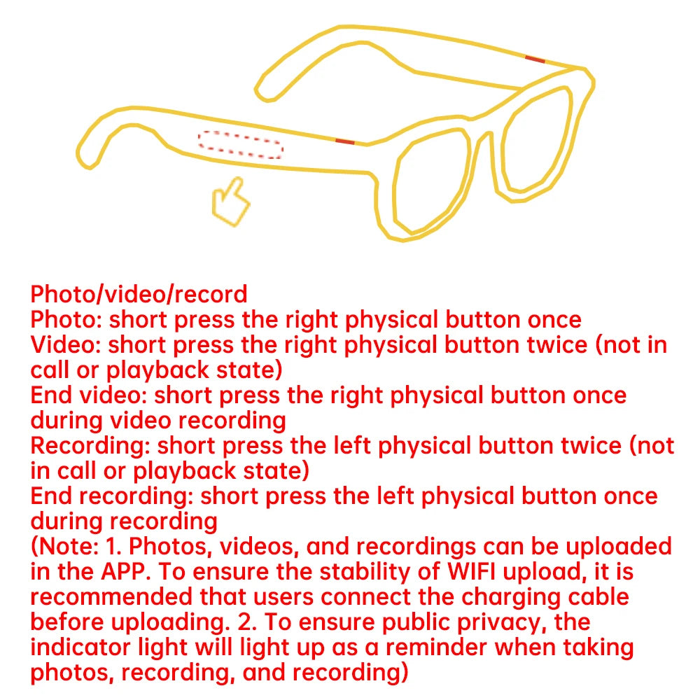 New Wifi AI Smart Glasses HD1080P Anti-shake Camera Video Glasses Voice Call Noise Reduction Wireless Bluetooth Headset Goggles