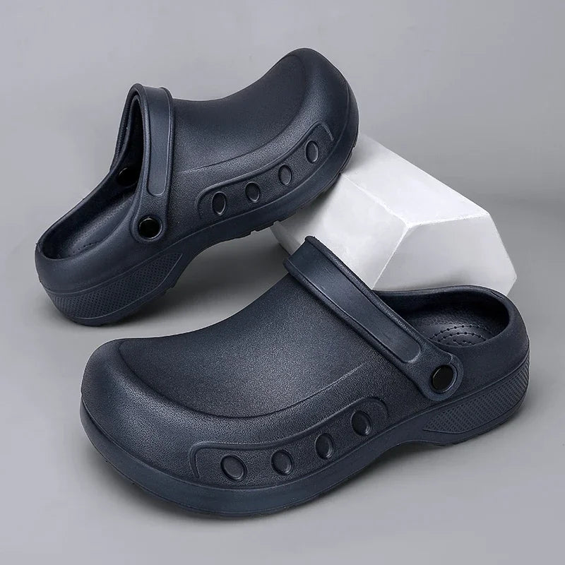 2025 Men's Casual Outdoor EVA Injection Molded Anti Slip Slippers Outsole Comfortable Garden Cloth Waterproof Sandals Size 39-48