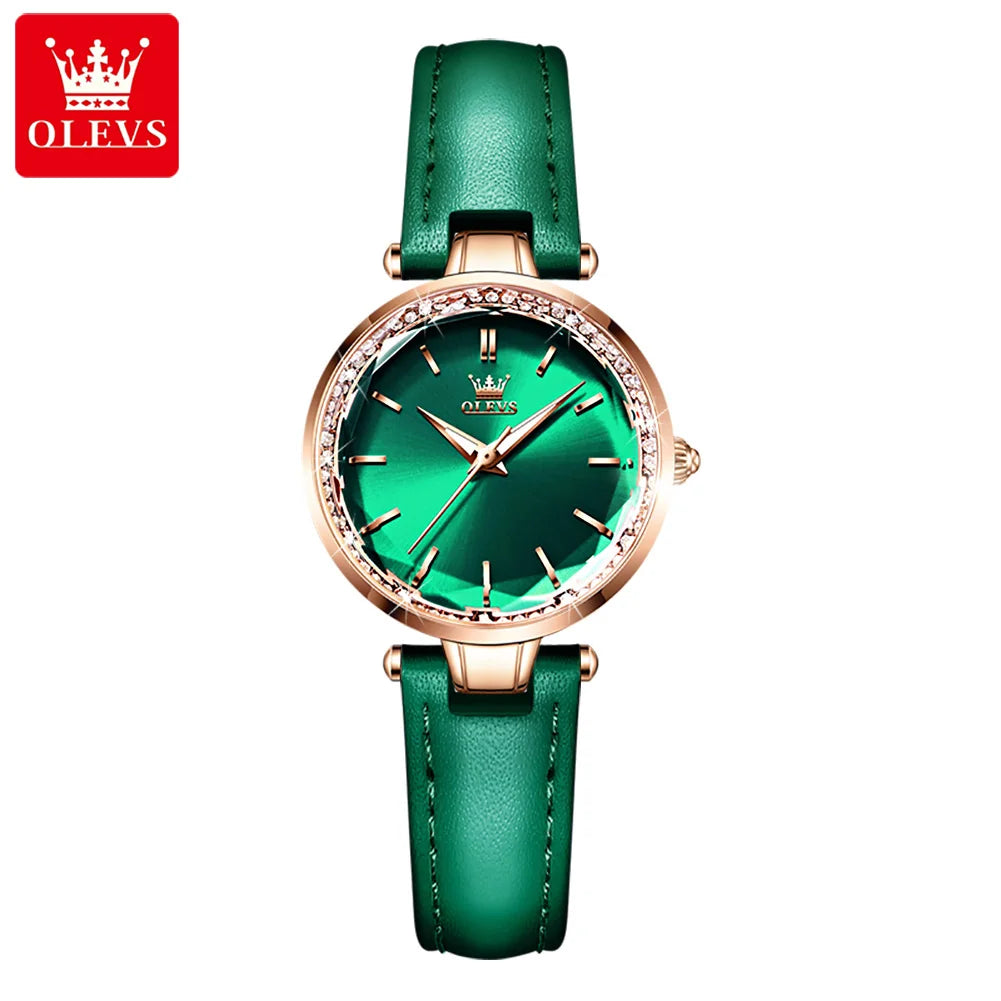 OLEVS Brand watch fashion diamond-encrusted outer ring ladies quartz watch waterproof watch 6645 SwiftNest