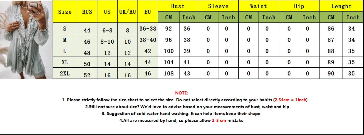 Women's Fashion Summer Beach Style Dress For Women Ruffles Tassel Tie Up Sexy V-neck Loose Solid Color Long Sleeves Dress Women SwiftNest