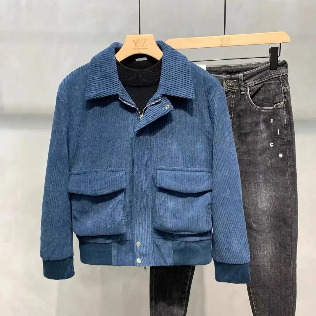 Fashion Brands Mens Clothing Tops Corduroy Jackets Korean Version Trendy Spring and Autumn Jackets for Men