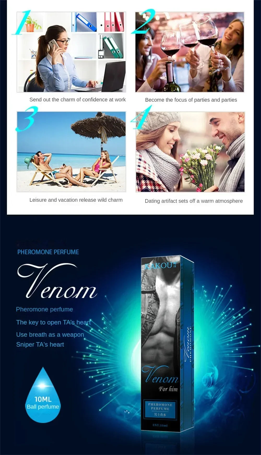 10ml Perfume for Men Women Ball Perfume Women Pheromone Men'S Essential Oil Perfume Attracts The Opposite Sex Lasting Fragrance SwiftNest