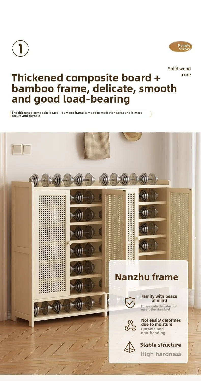 Home shoe cabinet multi-layer large-capacity shoe rack dustproof and breathable entrance storage cabinet