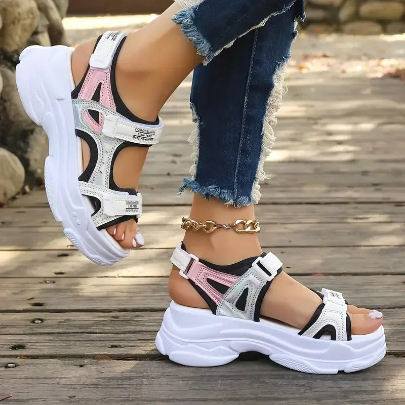 New Summer Fashion Comfortable Wear-resistant Thick-soled Height-enhancing Sandals Non-slip Beach Casual Sports Shoes for Women