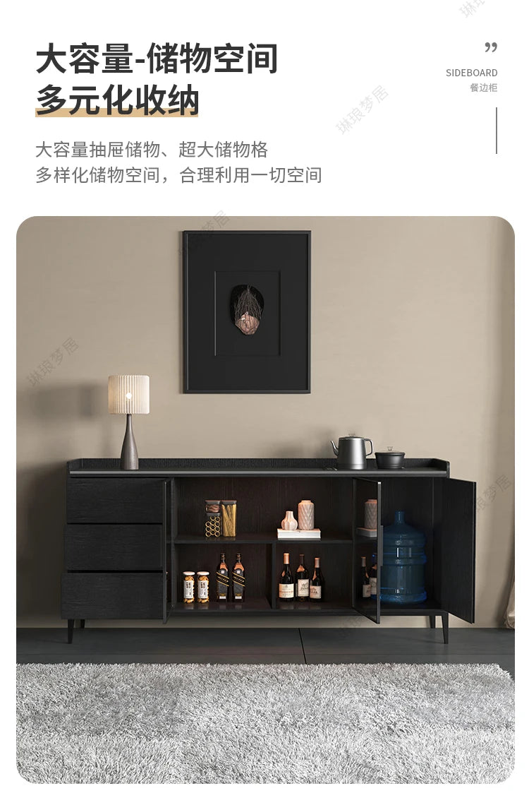 Kitchen Shelf Cabinets Living Room Storage Display Black Closets Cabinet Buffet Cupboard Mueble Recibidor De Entrada Decor