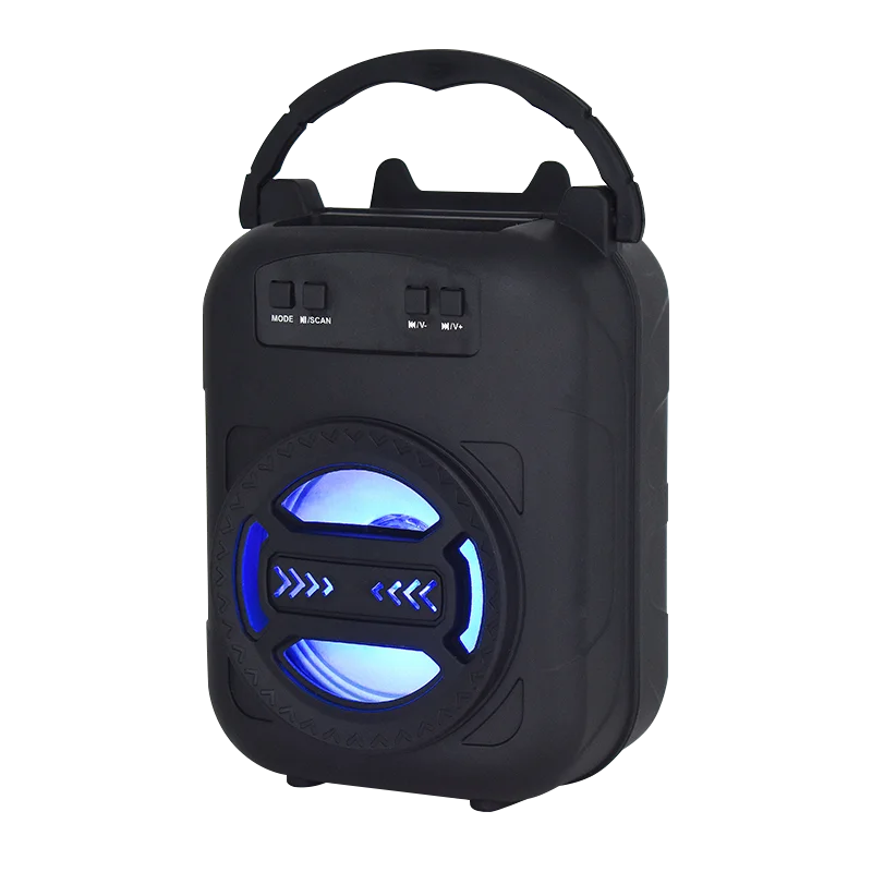 Wireless Bluetooth Speaker with LED Wireless Handheld Speaker Support Wired Microphone/TF Card/U Stick Audio Line Input