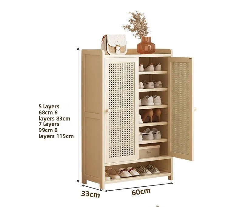Home shoe cabinet multi-layer large-capacity shoe rack dustproof and breathable entrance storage cabinet