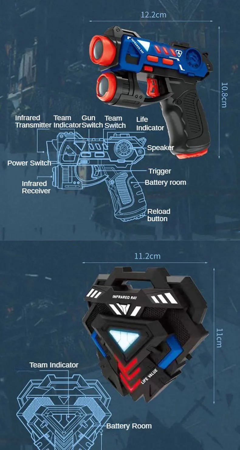 Children Infrared Battle Game Set Electric Toy Guns Laser Tag Gun Weapon with Target Kids Laser Strike Pistol for Boys Outdoor