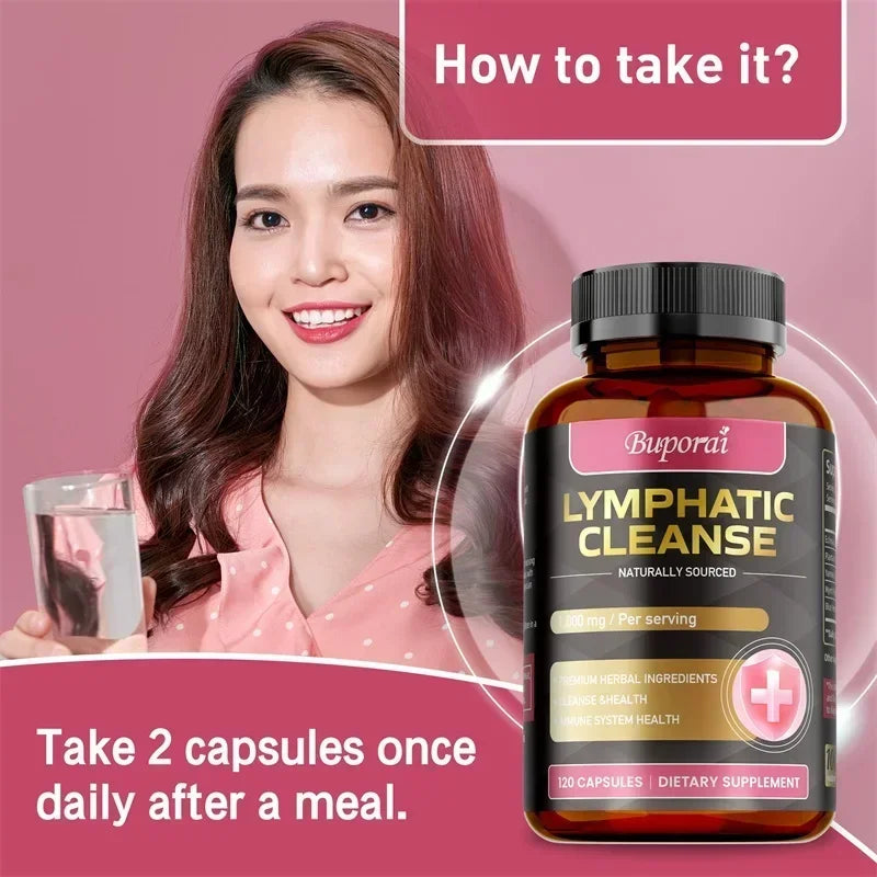 Lymphatic Cleanse - Supports Lymph Node Health and Fluid Balance, Boosts Immunity, and Promotes Overall Well-being - 120pcs