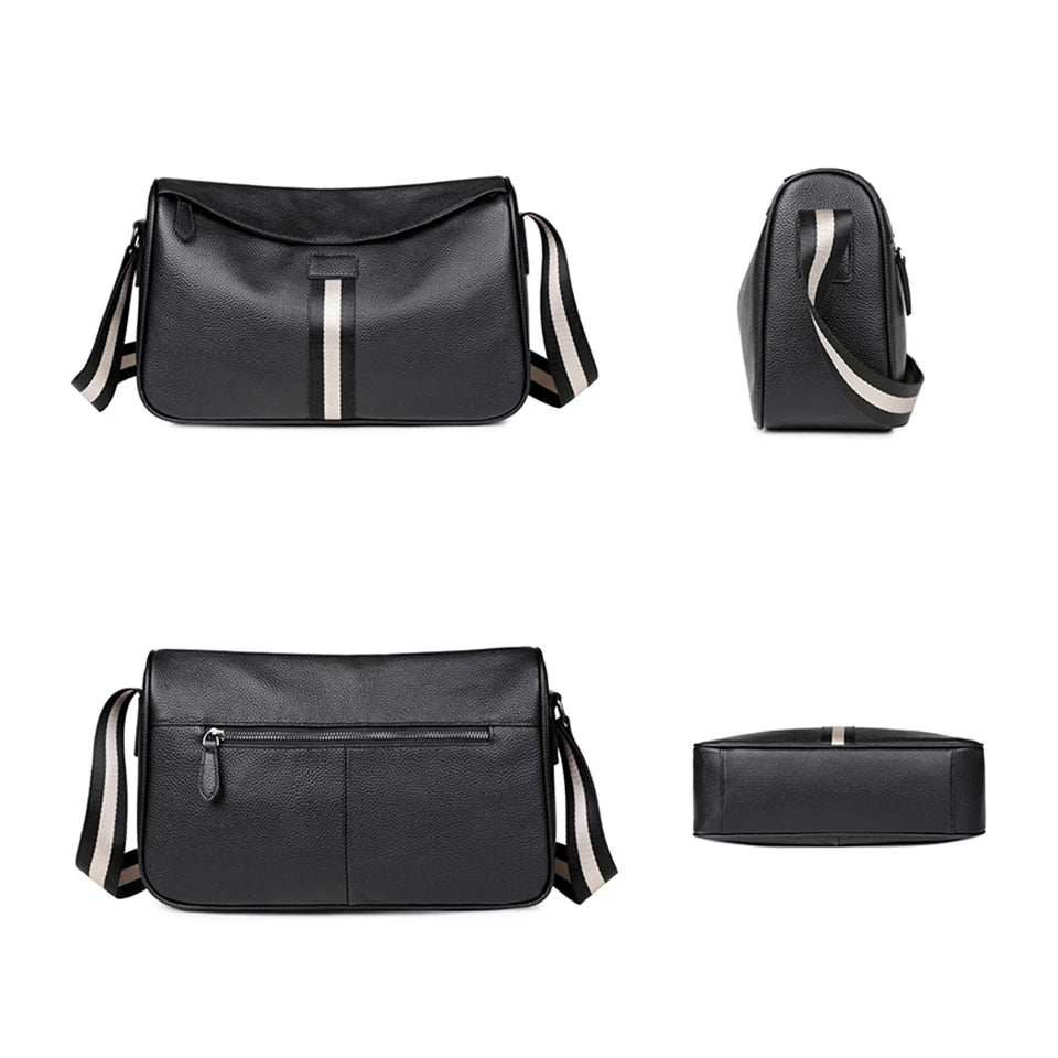 Genuine Leather Women Men Shoulder Bags Cowhide Leather New Design Crossbody Messenger Bags Fashion Style Commuting Sac A Main
