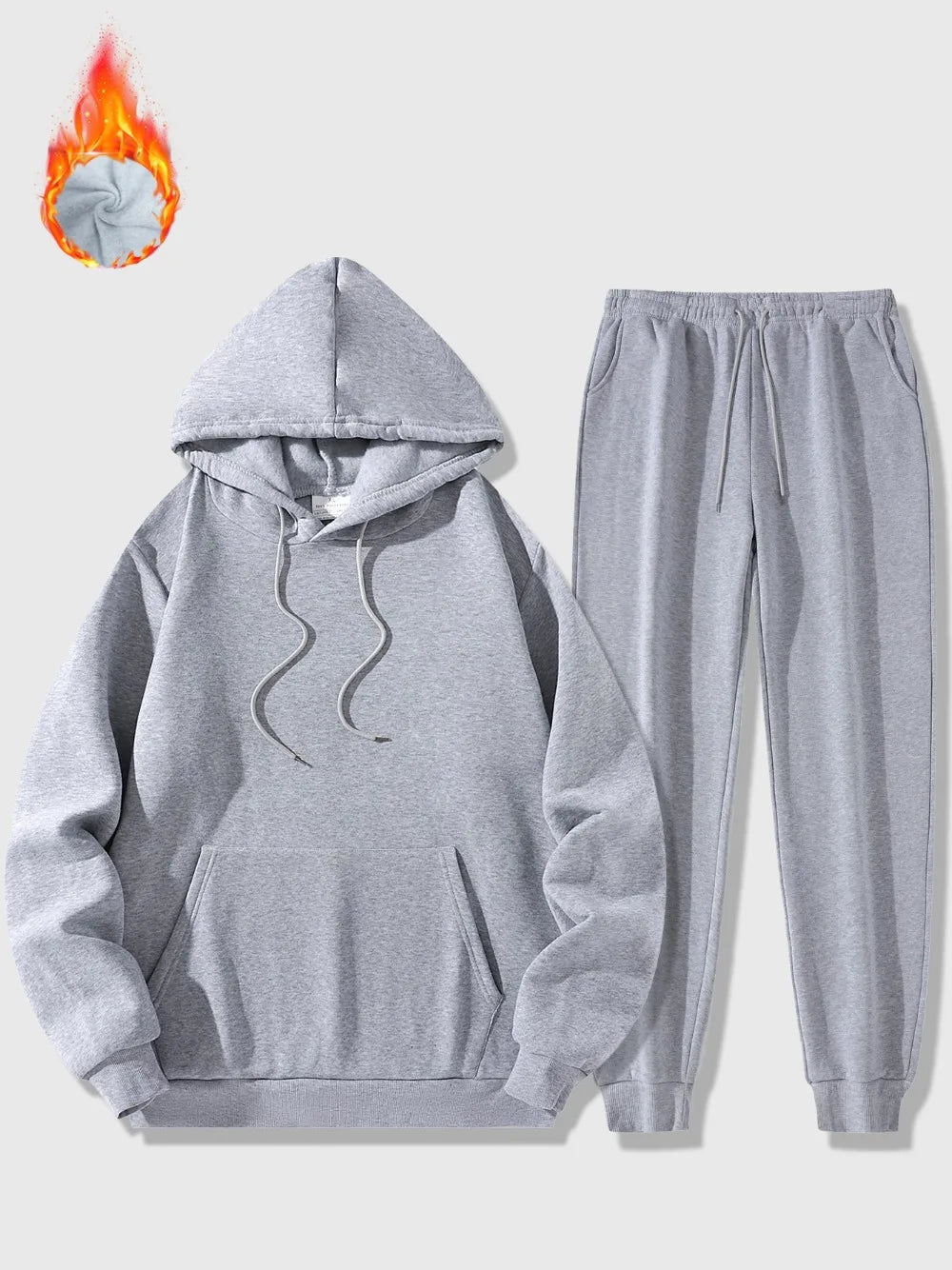 Men's Sports Suit Autumn and Winter Outdoor Sports Hoodie + Pants 2 Sets Fashion Loose Casual Sportswear Pullover and Pant