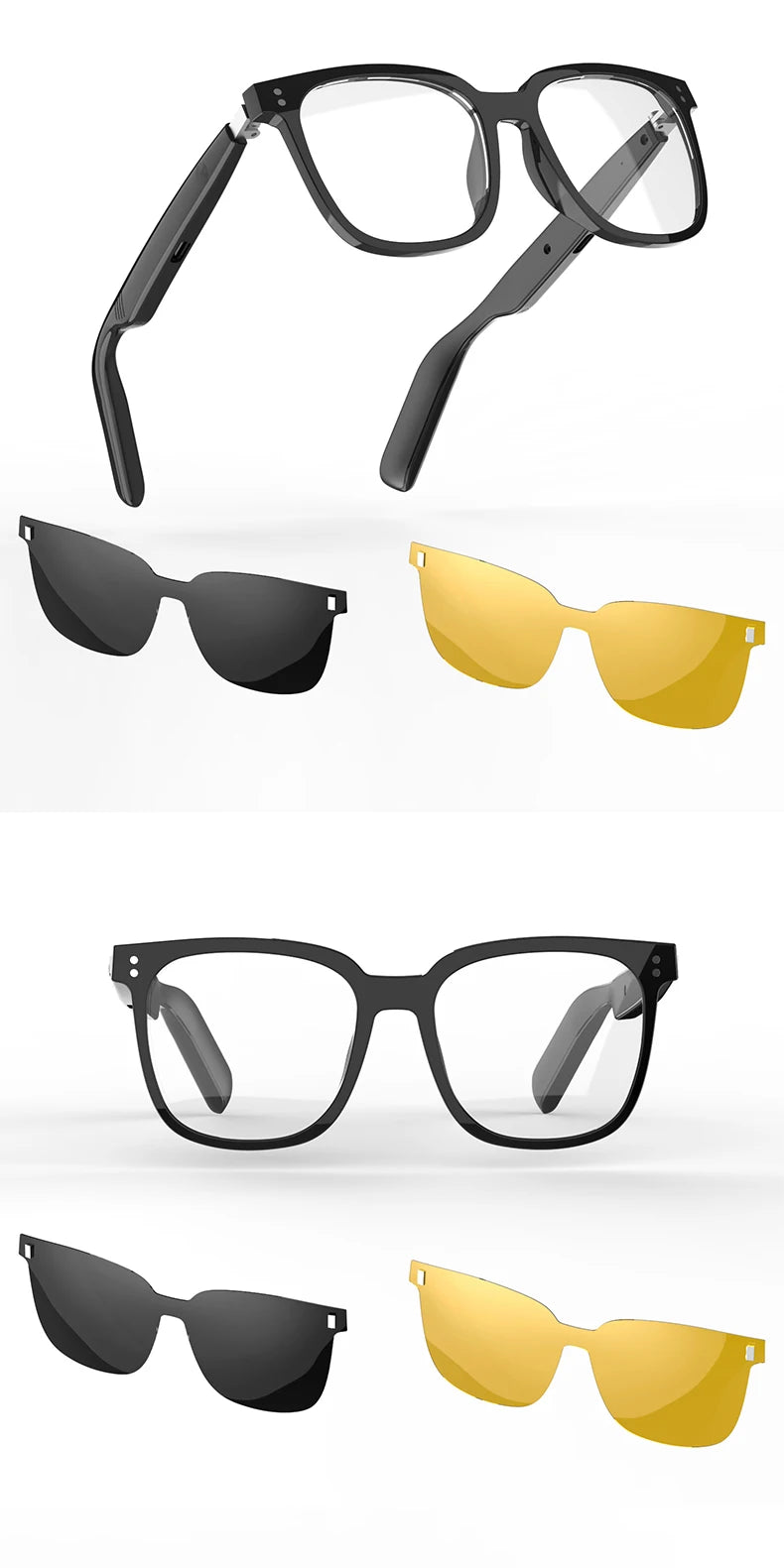 Bluetooth 5.4 Glasses Headsets Wireless Glasses Earphones Air Conduction Headphones Noise Reduction Earbuds Outdoor for Xiaomi