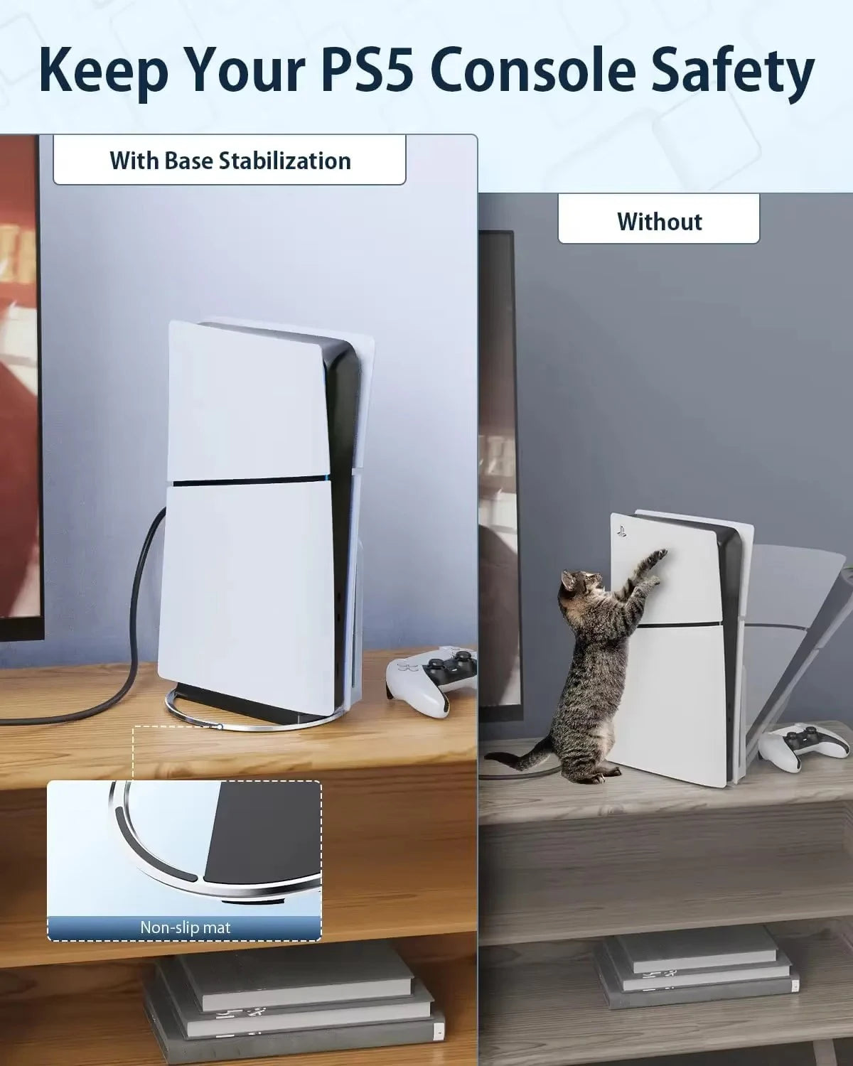 حامل وحدة تحكم جديد لجهاز PS5 Slim/PS5 PRO حامل تخزين عمودي ملحقات الألعاب