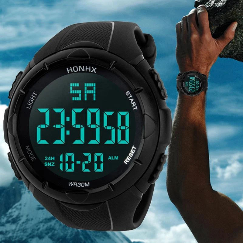 Sports Watch for Men Kid Student Teen Large dial Outdoor Sport Men Watch Multifunction digital Wristwatch Waterproof Alarm Clock