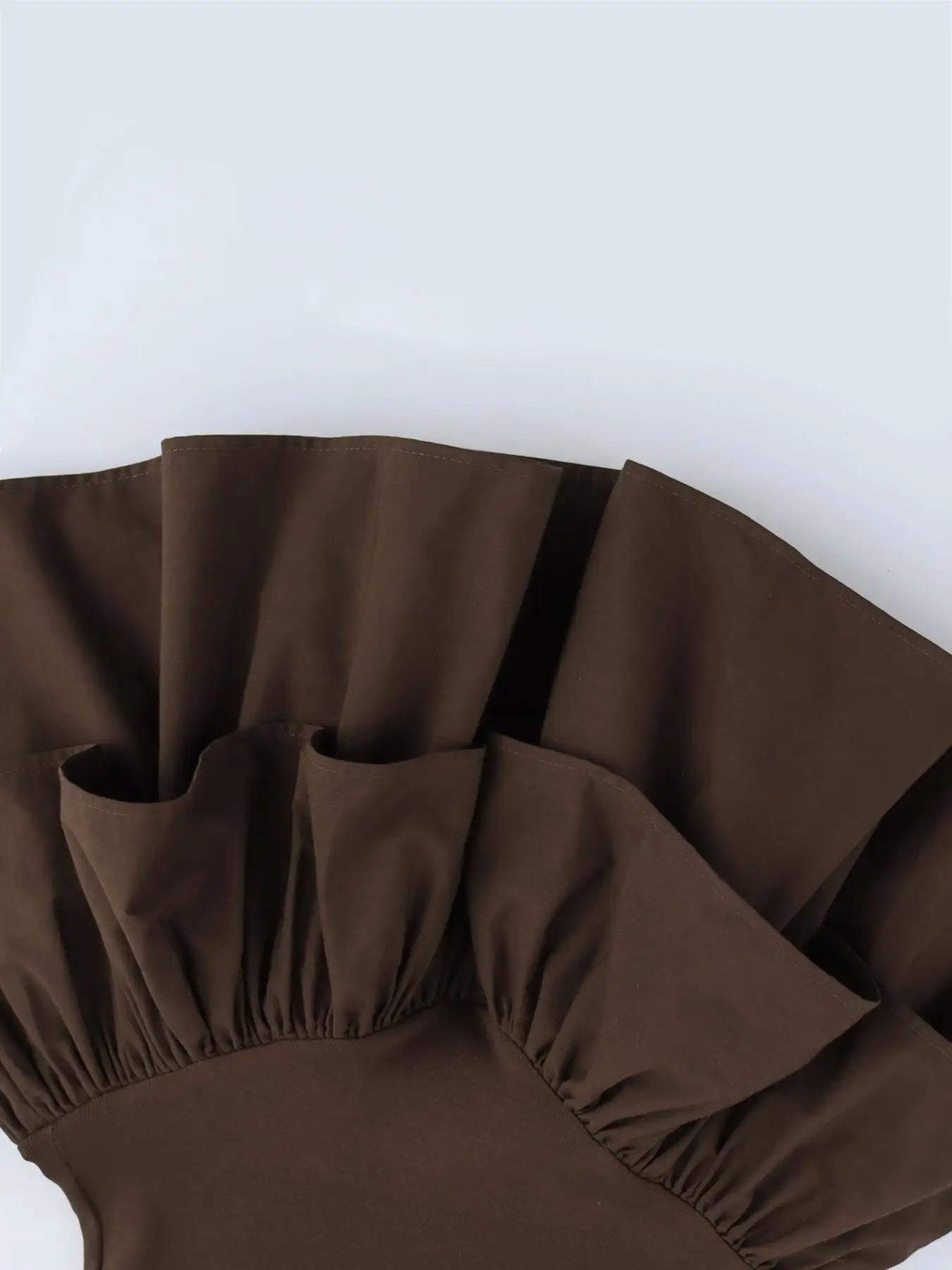 Women Fashion Solid Tierred Ruffle A-Line Dress Spring Elegant O Neck Slim Fit Mini Dress Autumn Long Sleeve Simple Boho Dresses