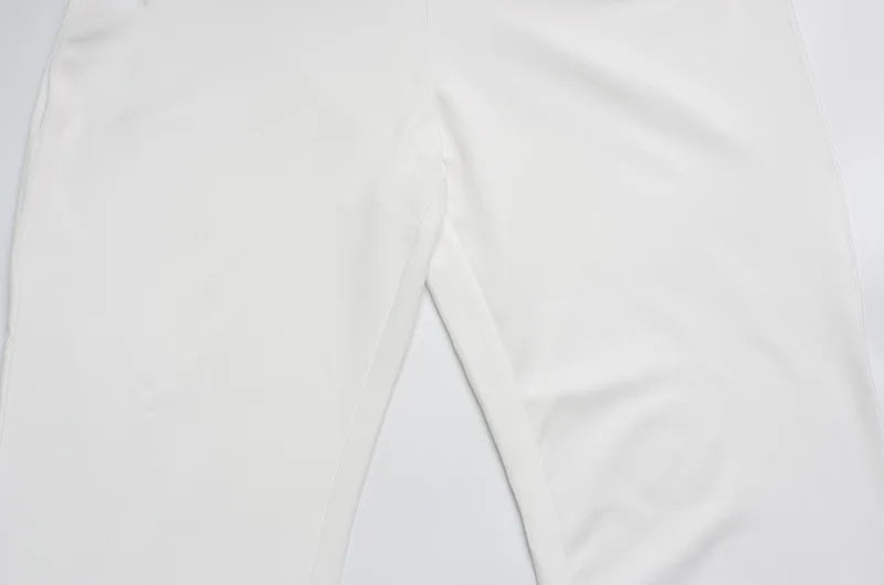 Women's Fashion Short Sleeve Pants Set Chic Tight Zipper Top Straight Leg Low Waist Trousers Casual Streetwear Commute Outfit